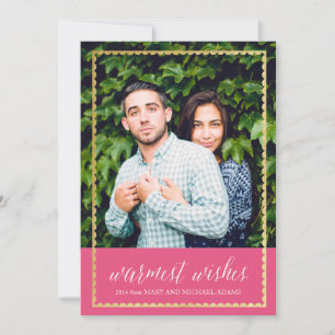 Gold Trimmed Warm Wishes Pink