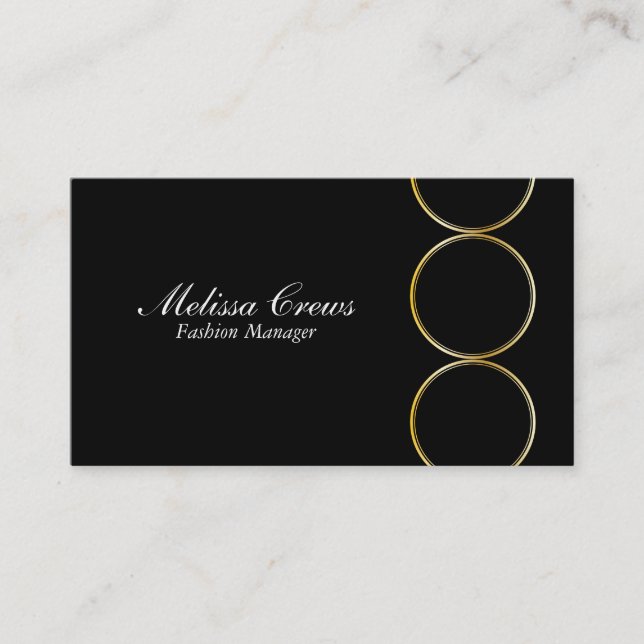 Gold Triple Ring Business Card (Front)