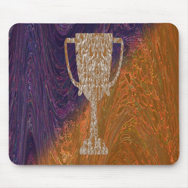 Gold TROPHY : Award Reward Celebration Mouse Mat (Front)