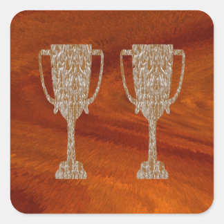 Gold TROPHY : Award Reward Celebration Square Sticker
