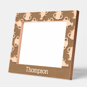 Gold trophy green pattern etched frames