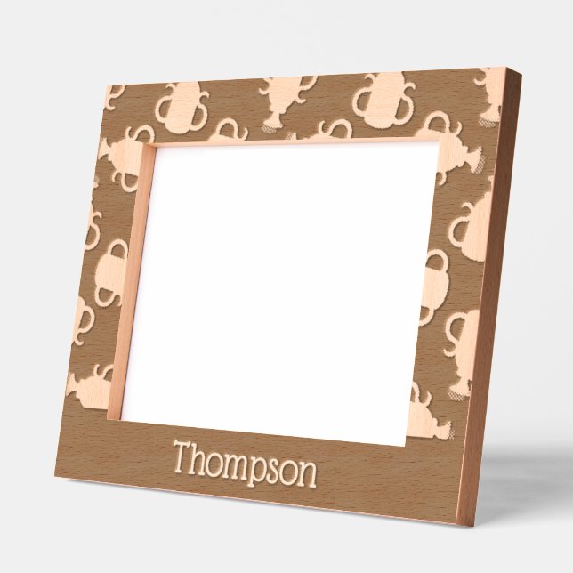 Gold trophy green pattern etched frames (Left)