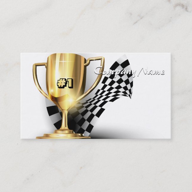 Gold Trophy NUmber One Dad Father's Day Calling Card (Front)