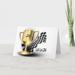 Gold Trophy NUmber One Dad Father's Day Card