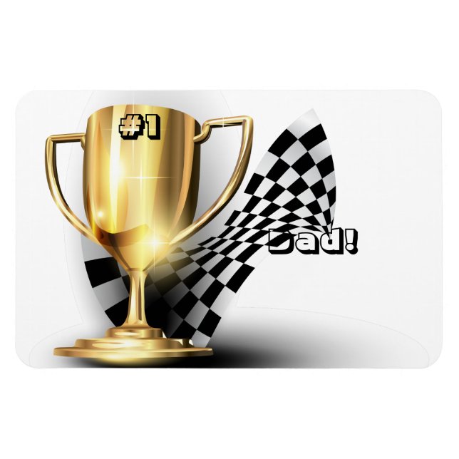 Gold Trophy NUmber One Dad Father's Day Magnet (Horizontal)