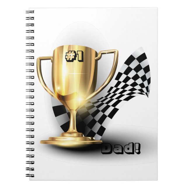 Gold Trophy NUmber One Dad Father's Day Notebook (Front)