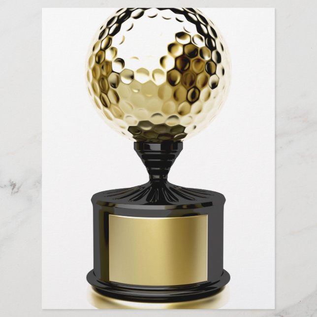 Gold trophy with golf ball (Front)