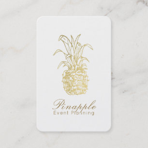 Gold Tropical Elegant Modern Vintage Pineapple Business Card