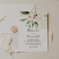 Gold Tropical Foliage Kitchen Tea Bridal Shower