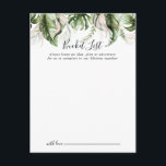 Gold Tropical Greenery Wedding Bucket List Cards<br><div class="desc">These gold tropical greenery wedding bucket list cards are the perfect activity for a modern wedding reception or bridal shower. The design features hand-painted watercolor gold and green palm and banana leaves with pink flowers neatly arranged into beautiful bouquets. Change the wording to suit any life event. Bucket list sign...</div>