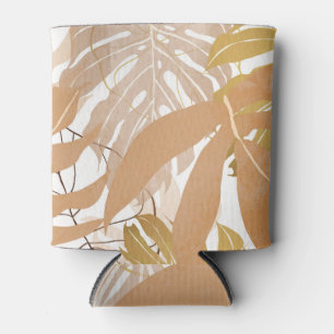 Gold Tropical Leaves: Luxurious Background. Can Cooler