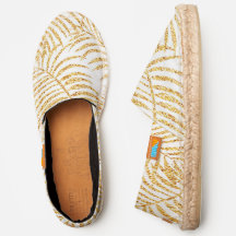 Gold Tropical Palm Shoes