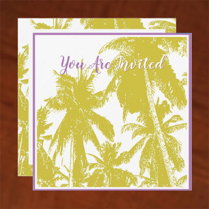 Gold Tropical Palm Trees Design Invitation