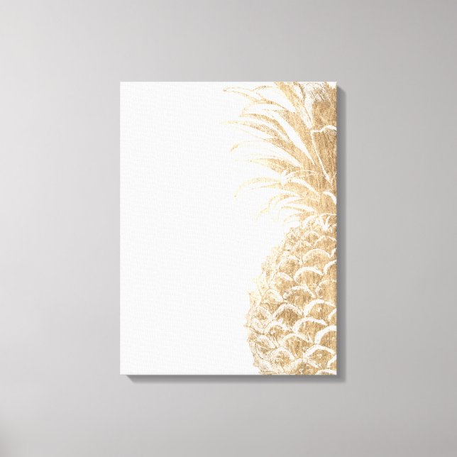 Gold Tropical Pinneapple Canvas Print (Front)