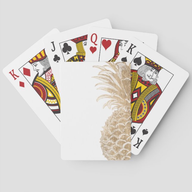 Gold Tropical Pinneapple Playing Cards (Back)