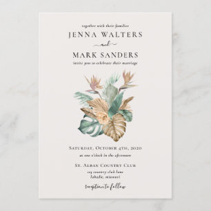 Gold Tropics Wedding Invitation