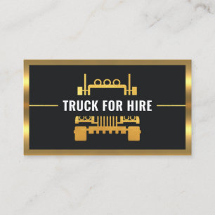 Gold Truck Border Frame Trucker Business Card