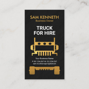 Gold Truck Granite Texture Transportation Driver Business Card
