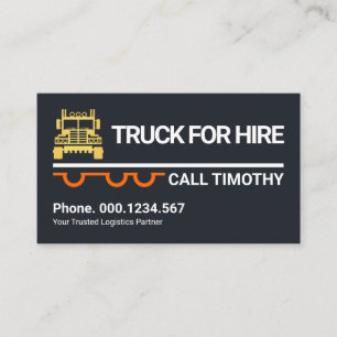 Gold Truck On Tandem Logistics Transport Driver Business Card