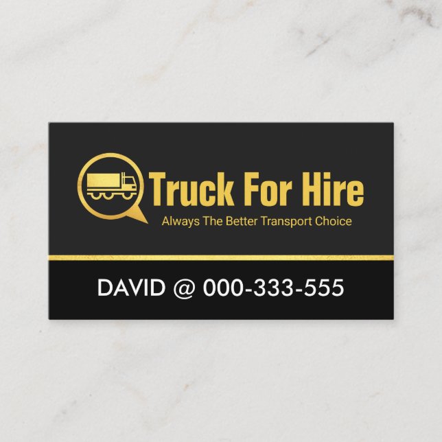 Gold Truck Speech Box Trucker Business Card (Front)