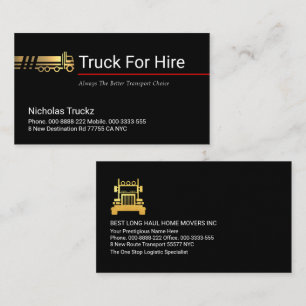 Gold Truck Transport Line Trucking Trucker Business Card