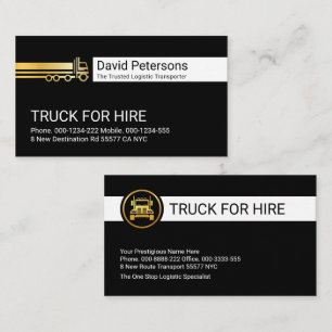 Gold Trucking Transport Line Trucker Driver Business Card
