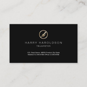 Gold Trumpet Icon Trumpeter Business Card
