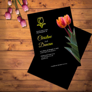 Gold Tulip Wedding Invitations
