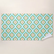 Gold & Turquoise Chic Ikat Pattern