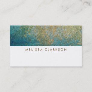 Gold & turquoise magical stone marble pattern business card