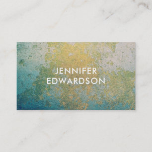Gold & turquoise stone geode mineral professional business card