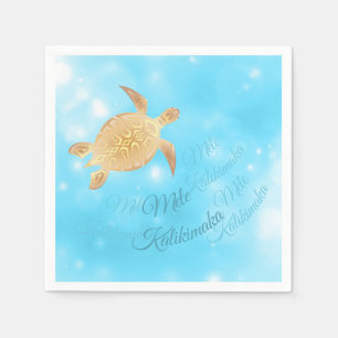 Gold Turtle   Hawaiian Christmas   Napkin