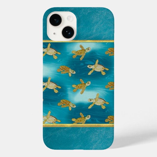 Gold Turtles Cool iPhone Case (Back)