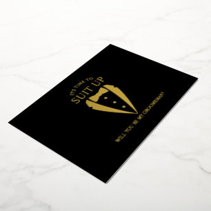 Gold Tuxedo Suit Personalised Groomsman Proposal