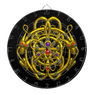 GOLD TWIN DRAGONS,Black Dartboard