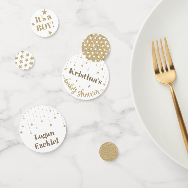 Gold Twinkle Little Star Baby Shower theme Confetti (Group)