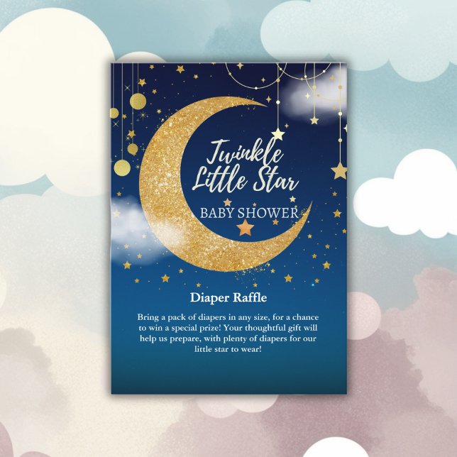 Gold Twinkle Little Star Dreamy Baby Shower Enclosure Card (Creator Uploaded)