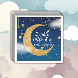 Gold Twinkle Little Star Dreamy Baby Shower Napkin