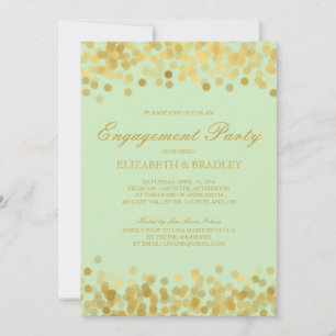 Gold Twinkle Modern Bridal Engagement Party Invitation