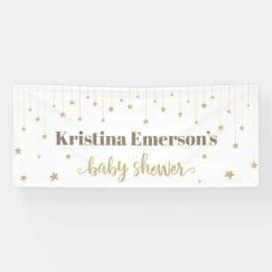 Gold Twinkle Twinkle Little Star Baby Shower Banner