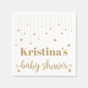 Gold Twinkle Twinkle Little Star Baby Shower Napkin