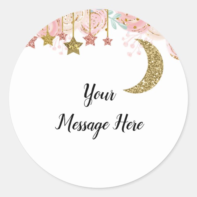 Gold twinkle twinkle Thank You Sticker (Front)