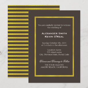*Gold Two Grooms-Gay Wedding ı Invitation