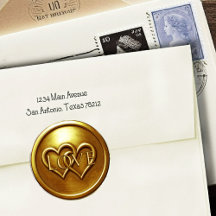 Gold Two Hearts Intertwined Wedding Love