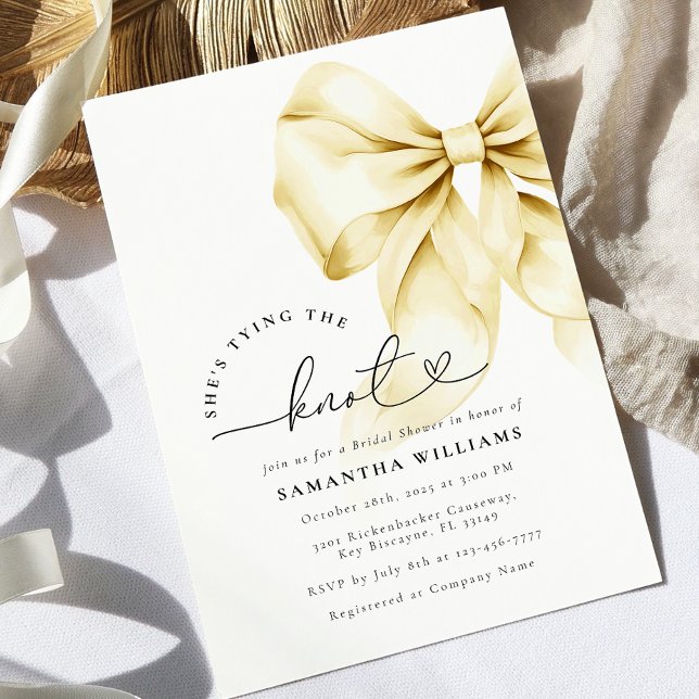 Gold Tying the Knot Bridal Shower Invitation (Creator Uploaded)