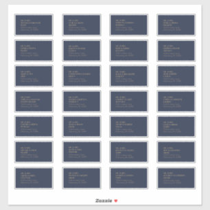 Gold Type Deco   Dark Navy Guest Address Label