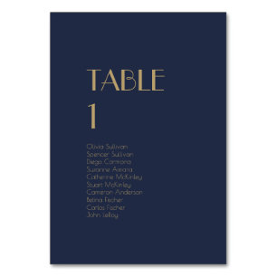 Gold Type Deco   Dark Navy Table Number Guests