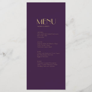 Gold Type Deco   Dark Purple Dinner Drink Menu