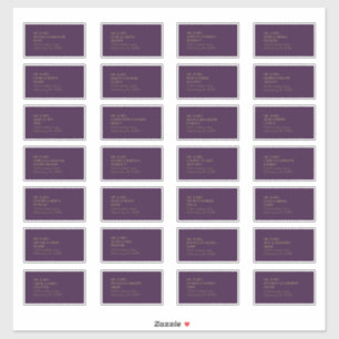 Gold Type Deco   Dark Purple Guest Address Label
