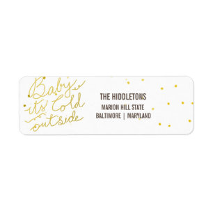Gold Typography Baby Its Cold Outside Script